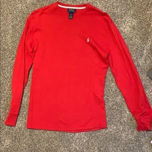 Red polo long sleeve